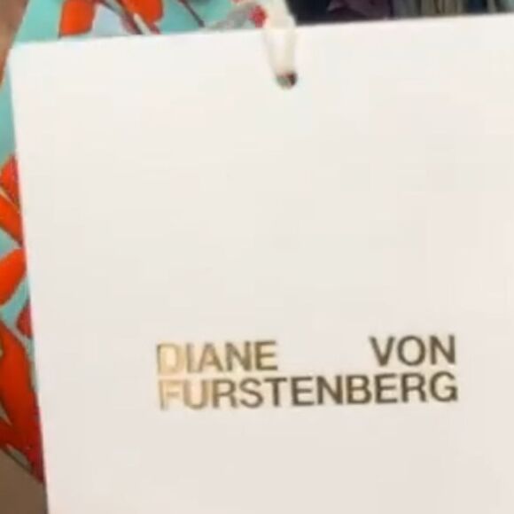 $258 NEW 14 DVF DIANE VON FURSTENBURG turquoise orange flirt ruffle skirt XL NWT - Picture 2 of 3